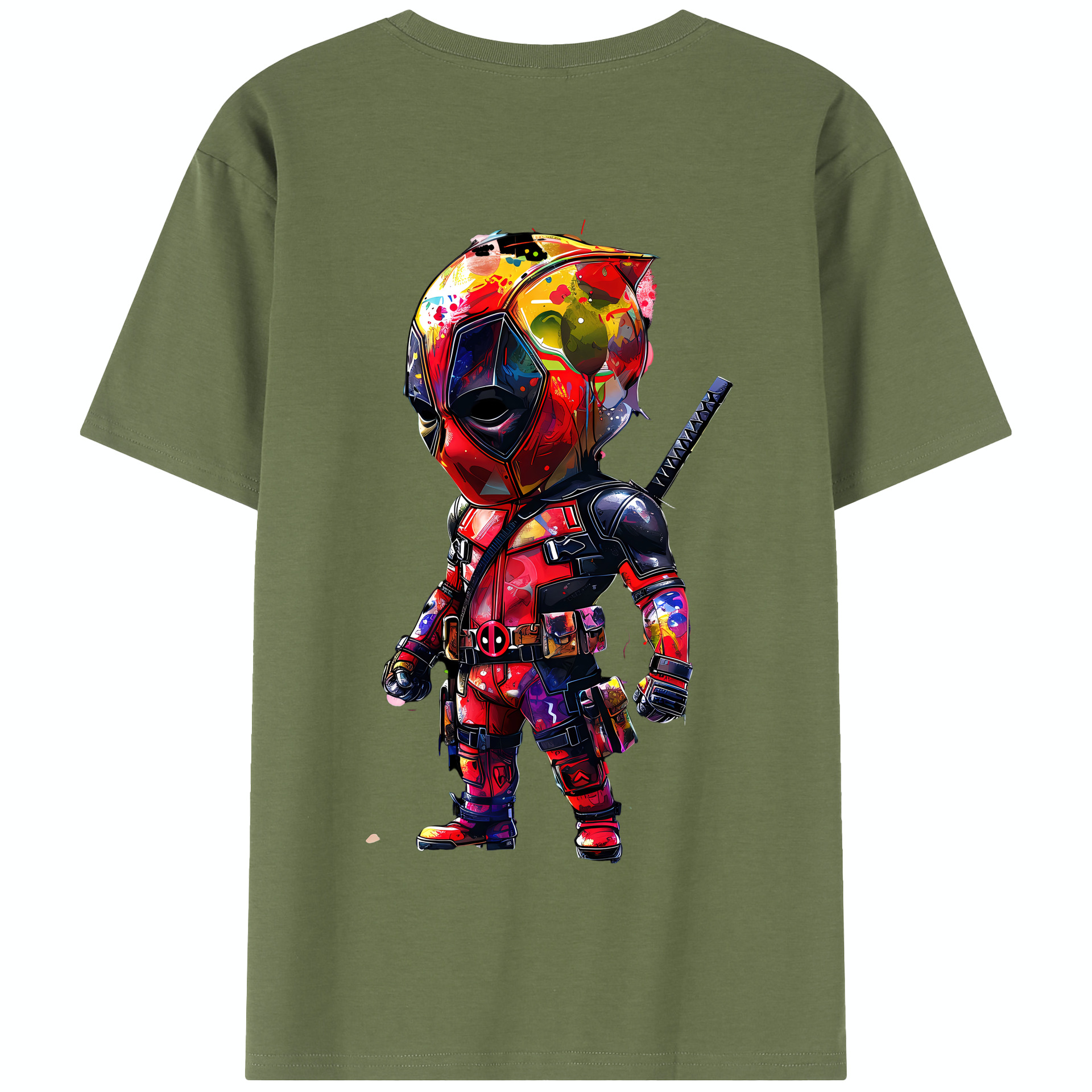 （画像用） Deadpool デッドプール 綿100％半袖Tシャツ（背面プリント）